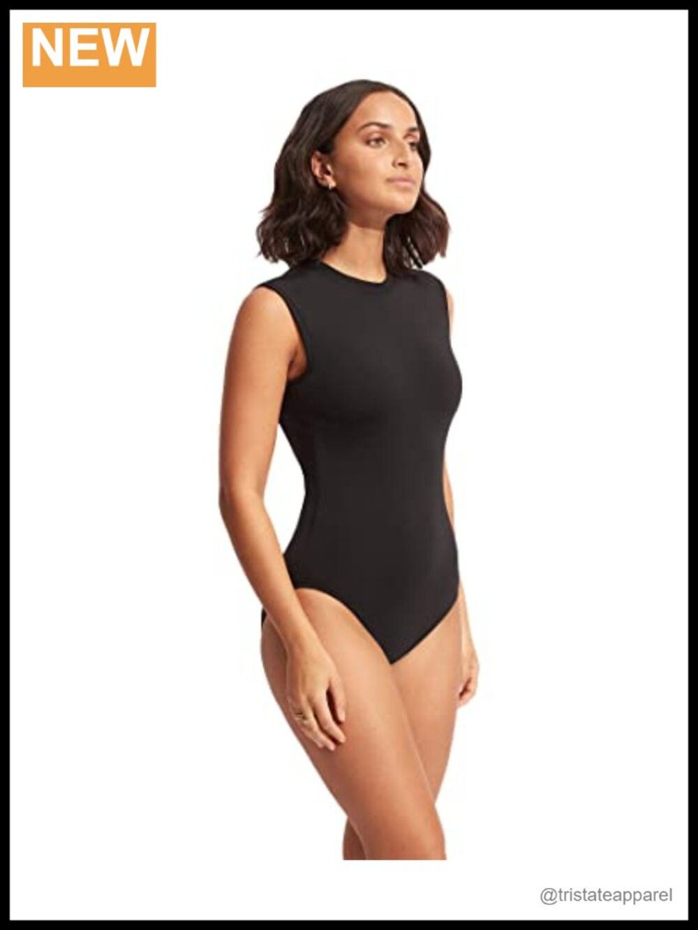 Seafolly Cap Sleeve One-Piece Swimsuit High Neck Cheeky